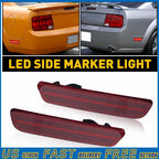 Set of 2 Rear Red Signal LED Side Marker Lights for Ford Mustang (2005–2009)