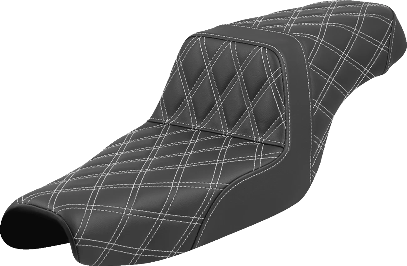 SADDLEMEN Step-Up Seat for XL (2004–2022) 807-11-17506 Lattice Stitch White Stitch