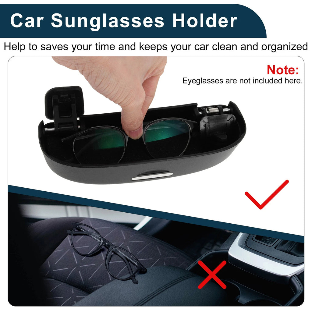 Sunglasses Case for Audi Q2 (2018–2020) Eyeglasses Holder Storage Box Black