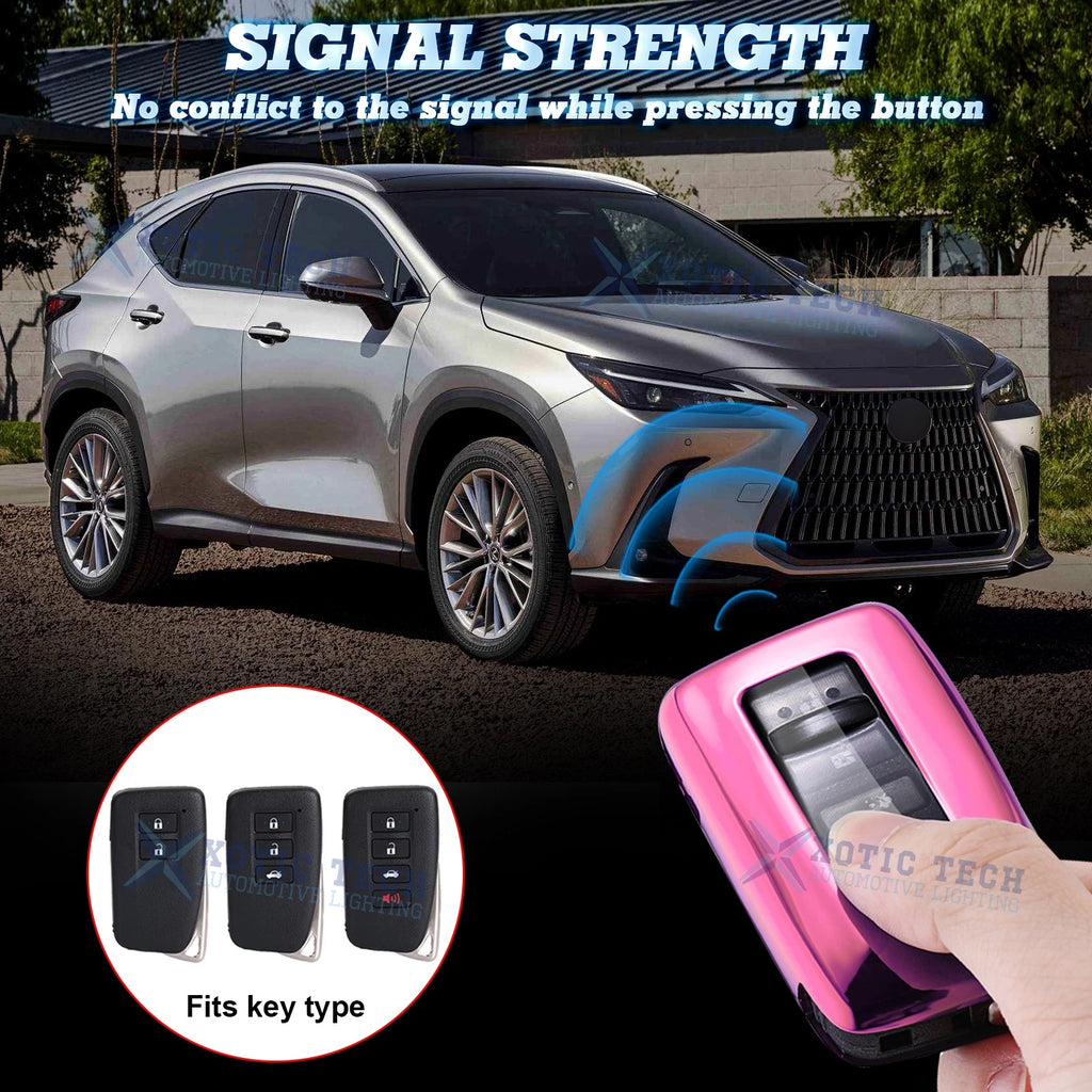 2-Pack Rose Gold TPU Remote Smart Key Fob Case for Lexus (2015-2024)