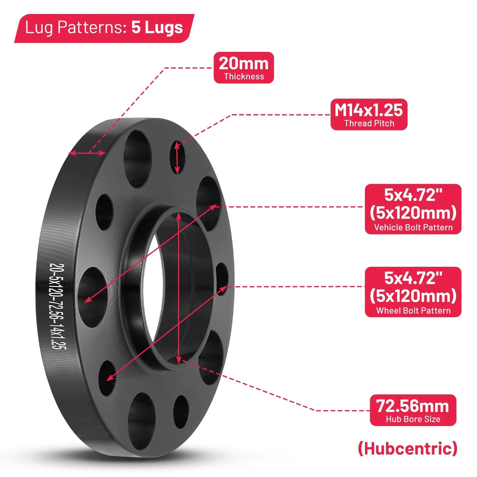 15mm & 20mm Hubcentric Wheel Spacers 5x120 14x1.25 for BMW X3 X4 (2011–2023)