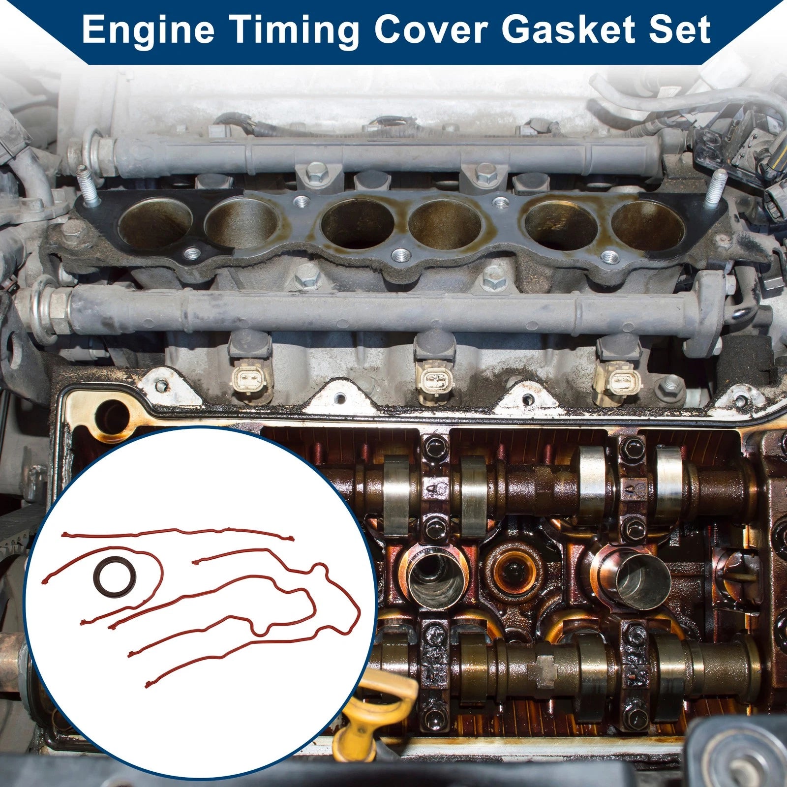 Set of 1 Engine Timing Cover Gasket JV1159 for Ford Mustang (1996–2004)