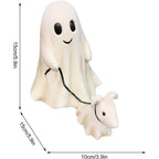 Cute Halloween Ghost Walking Dog Statue Decorations Indoor Outdoor