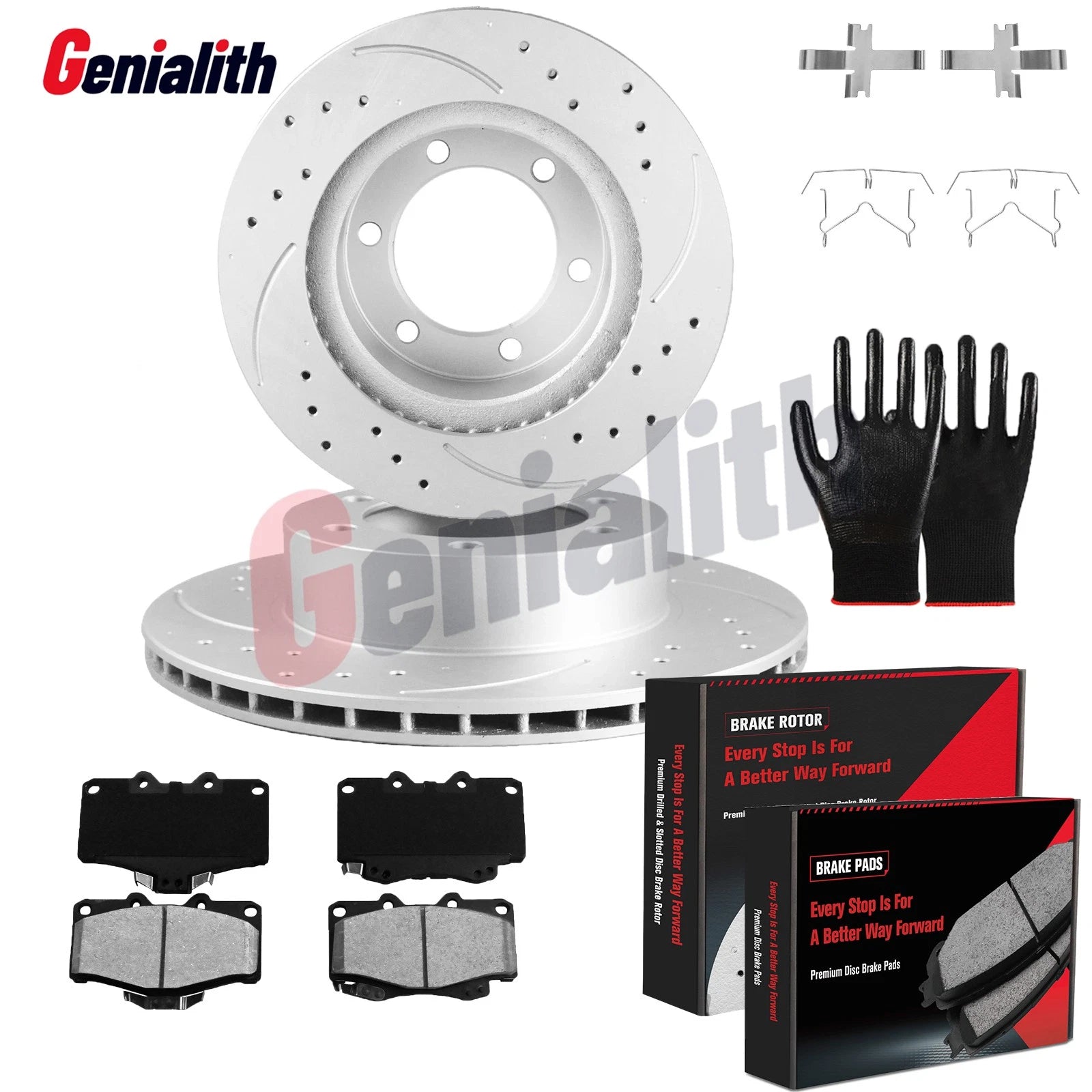12.5in Front Drilled Rotors Brake Pads Kit for Toyota 4Runner (1996–2002)