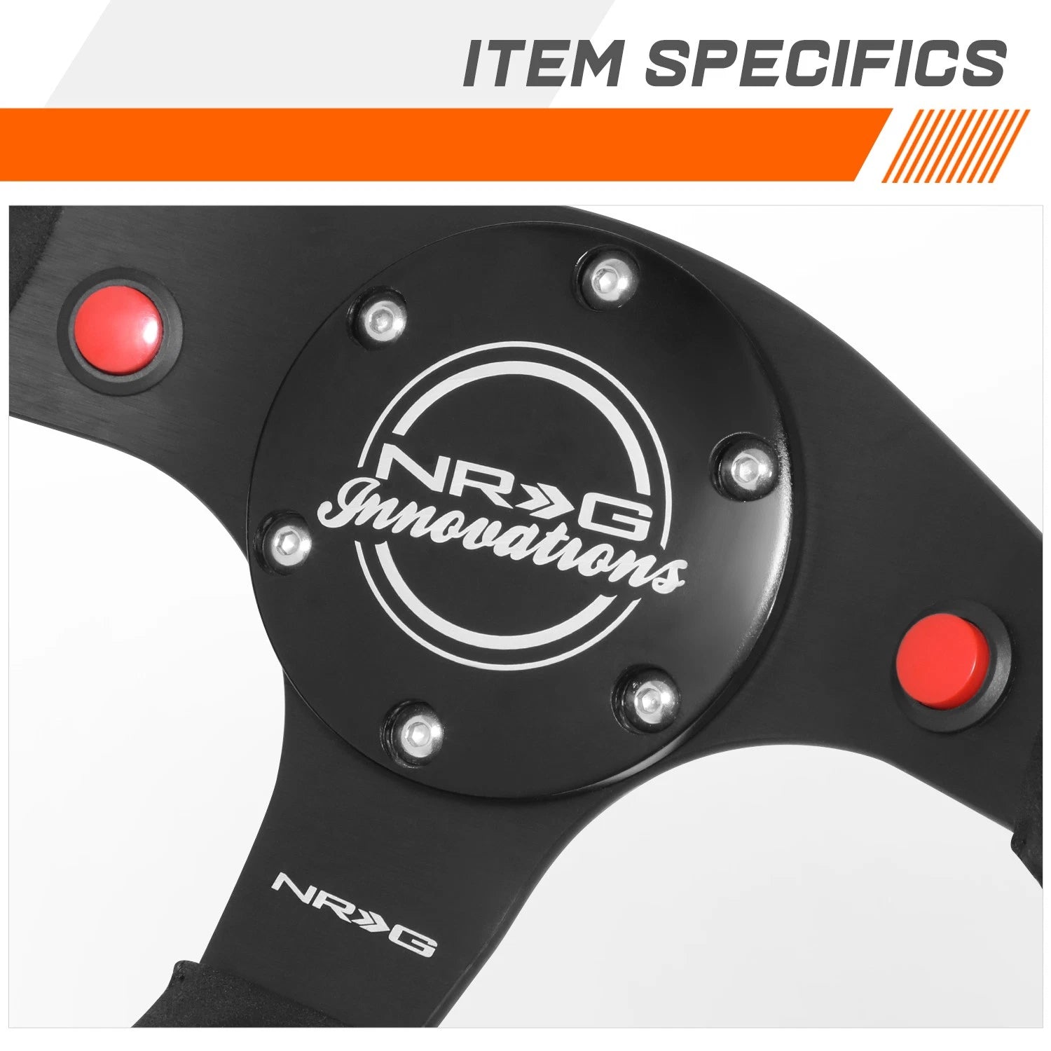 NRG 320mm Leather Wrapped Steering Wheel w/Horn Block Off Plate for