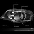 Pair of Black/Clear Side Headlight Lamps for Volkswagen Jetta (2006–2010)