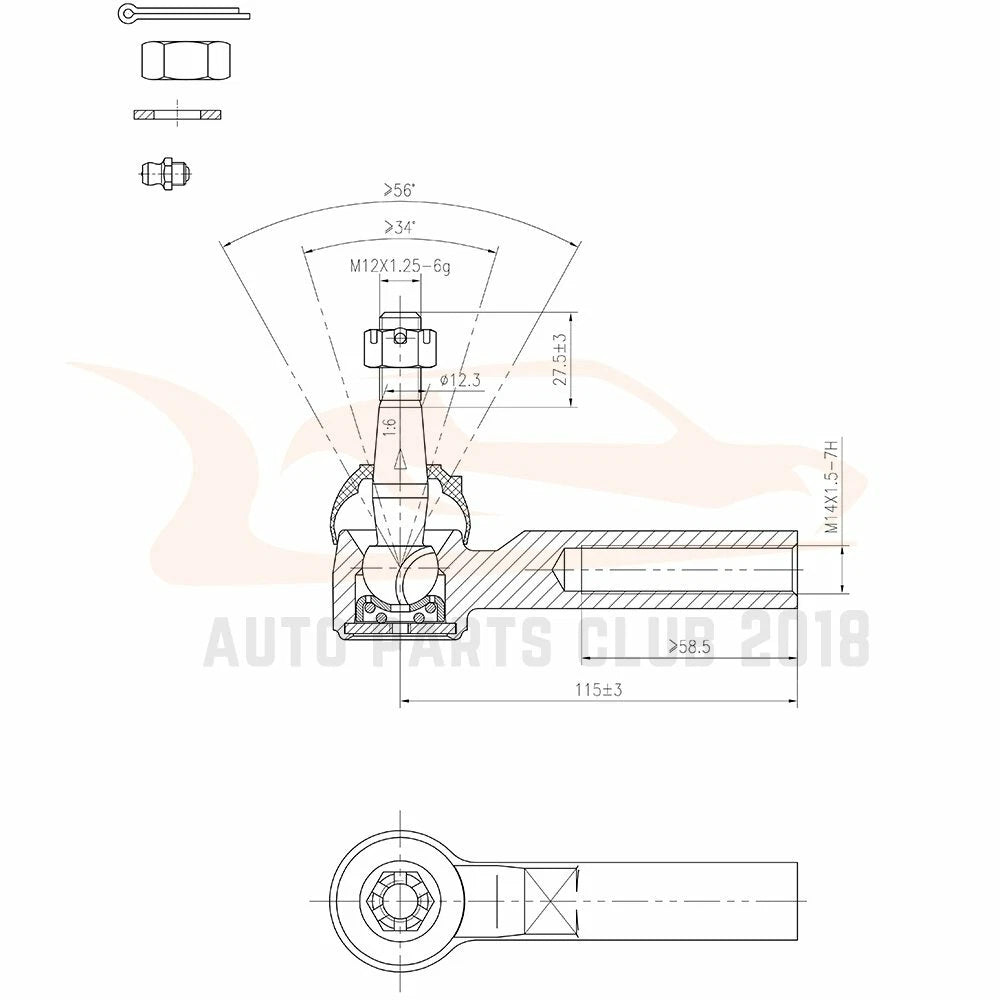 Lower Control Arm Front Wheel Bearing Tie Rod for Impala Regal Monte Carlo (2000–2005)