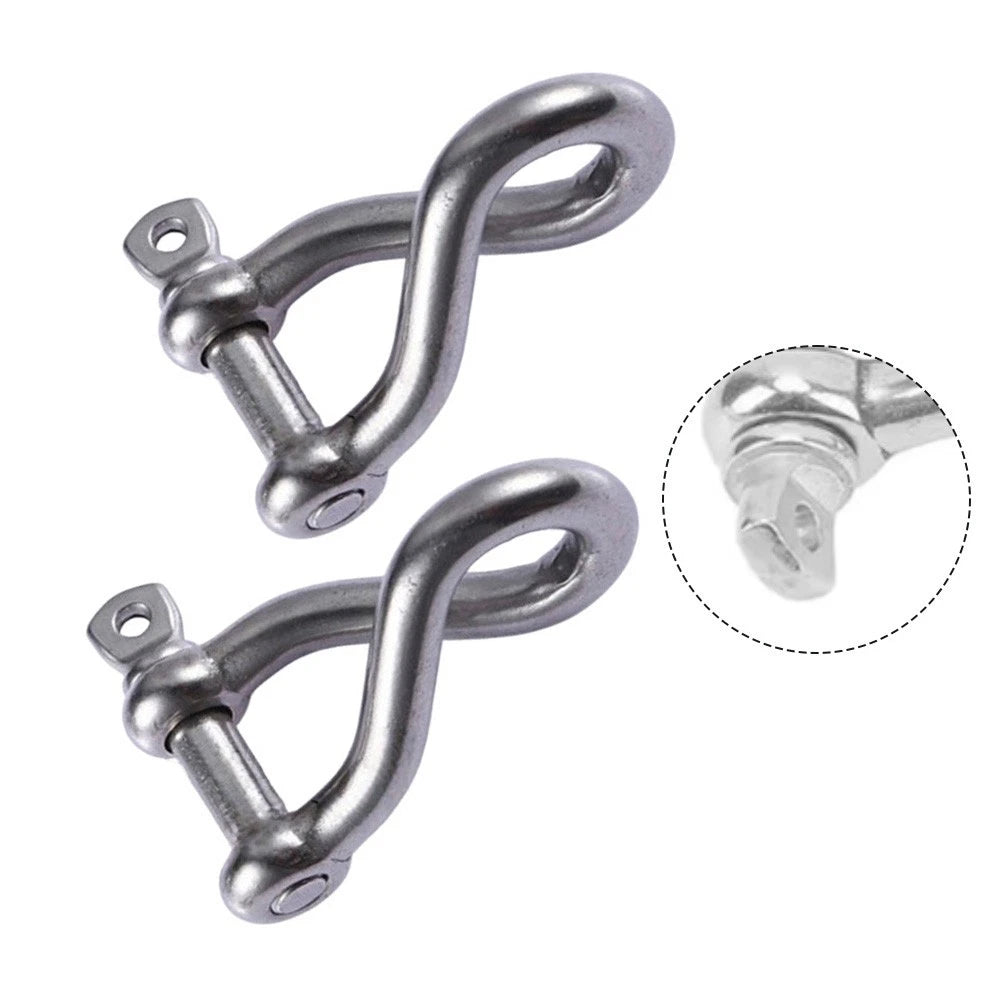 Stainless Steel Twisted Shackle with Screw Pin 8mm 10mm 12mm for Marine Duty