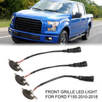 Front-Grille LED DRL Lights Blue Lamp 3 Pcs for Ford F-150 Raptor (2010–2018)