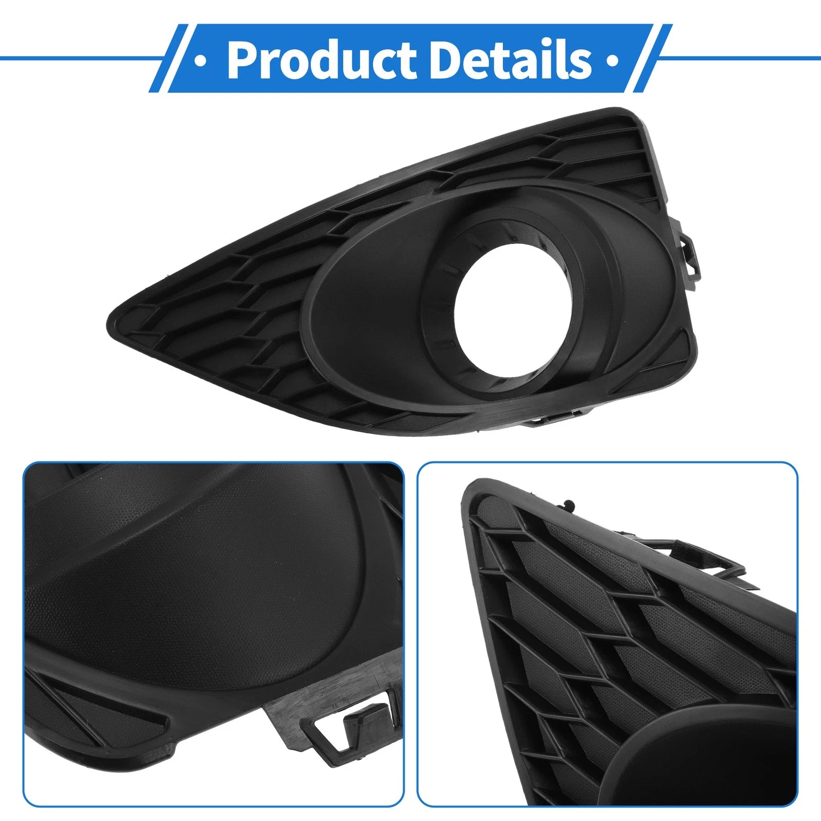 Front Left Fog Light Grill No.615343548623 for Ford Fusion (2010–2012) Black ABS