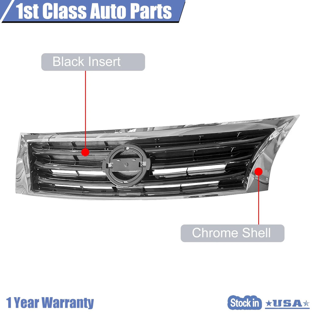 Black & Chrome Grille for Nissan Altima (2013–2015)