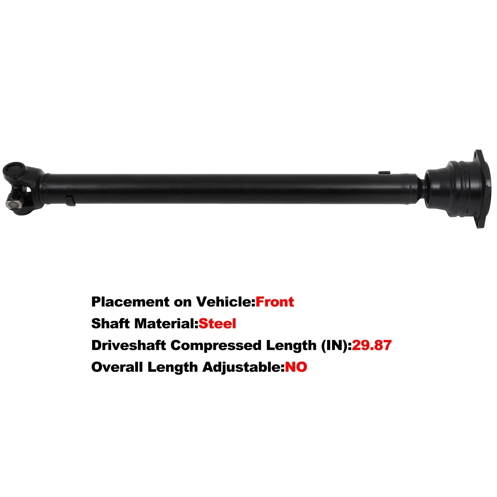 Front Driveshaft 758mm for Hummer H3 H3T (2006–2010) 25859867