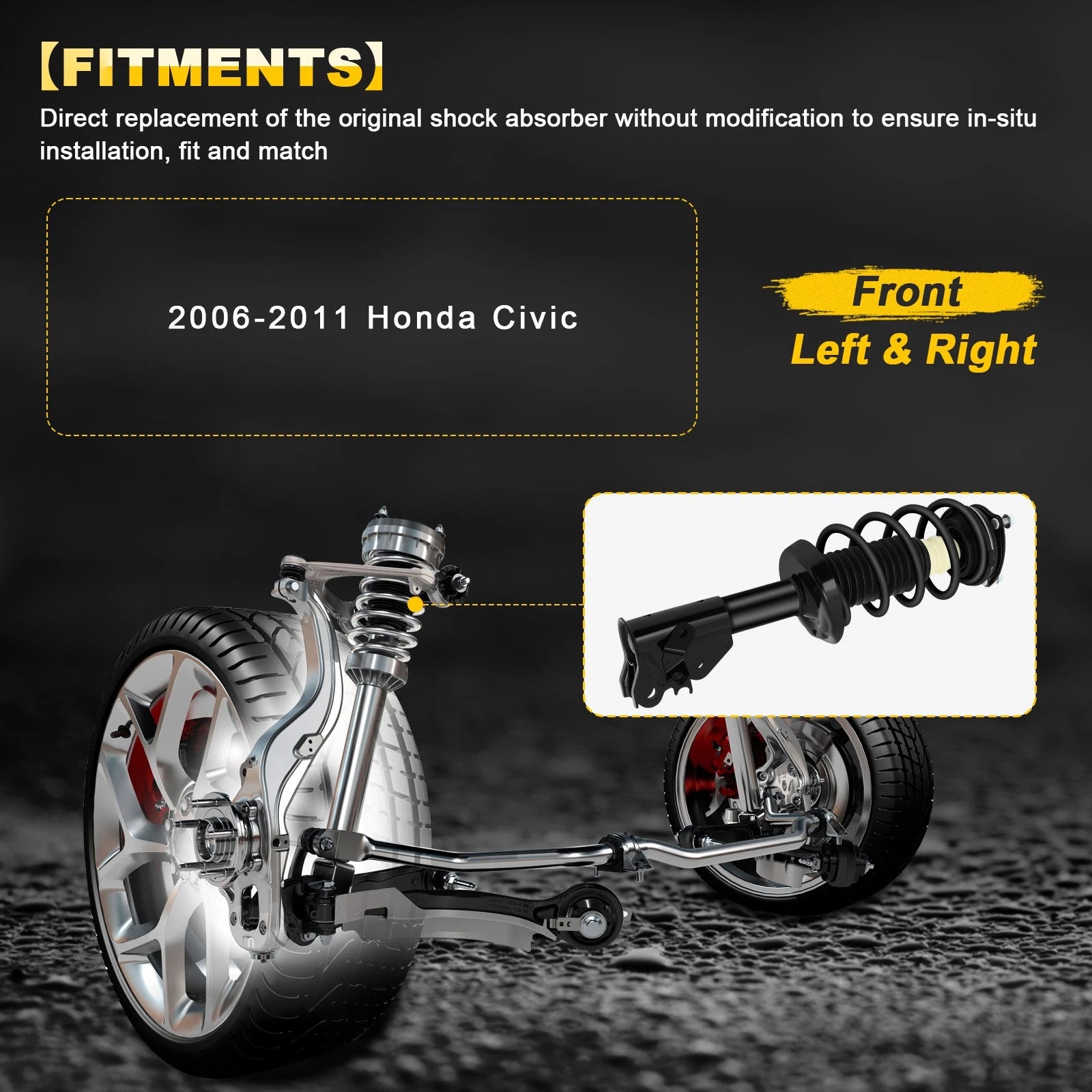 Set of 2 Complete Struts for Honda Civic (2006–2011)