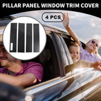 Set of 4 Car Pillar Window Trim Covers for Ford F-150 (2015–2021) Black Carbon Fiber