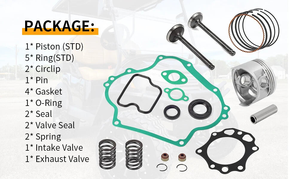 Engine Piston & Ring Gasket Seal Kit for Club Car DS (1992-2020)