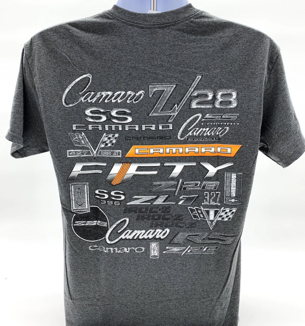 Chevy Camaro T Shirt Gray Front Logo for Chevrolet Camaro (1967–2002)
