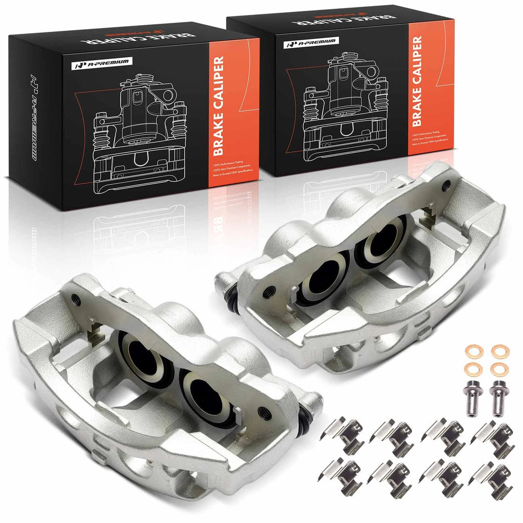 Pair Front Brake Calipers with Brackets for Chevy Express 2500 GMC Savana (2003â2023)