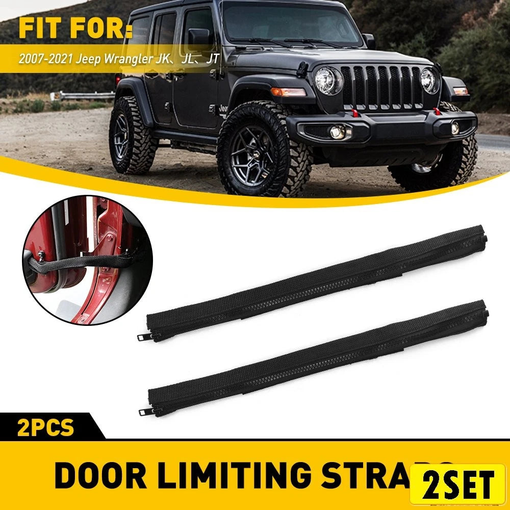 Set of 4 Door Straps for Jeep JK Wrangler JL JT (2007–2021)