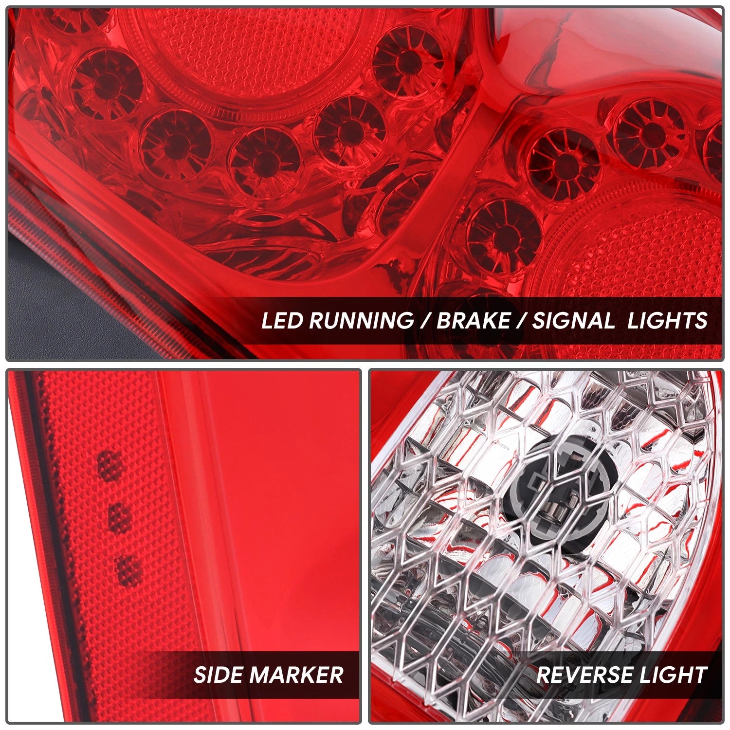 Chrome Housing Red Lens Tail Light for Dodge Grand Caravan (2011–2020)