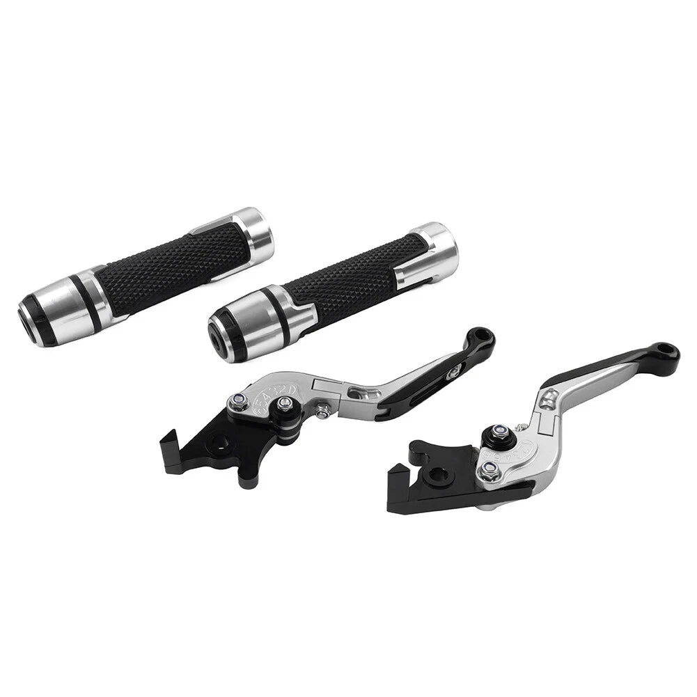 Set of 2 Silver Extendable Brake Clutch Lever Handlebar Grips for BMW F800R (2009–2018)