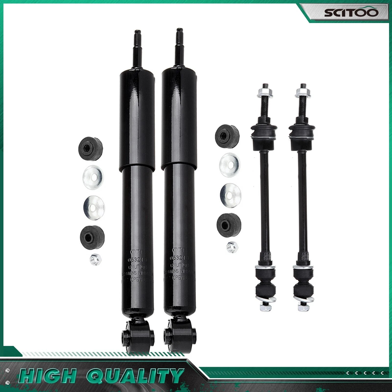 Set of 4 Front Shock Absorbers & Sway Bar Links for Dodge Ram 1500 (2002–2005)