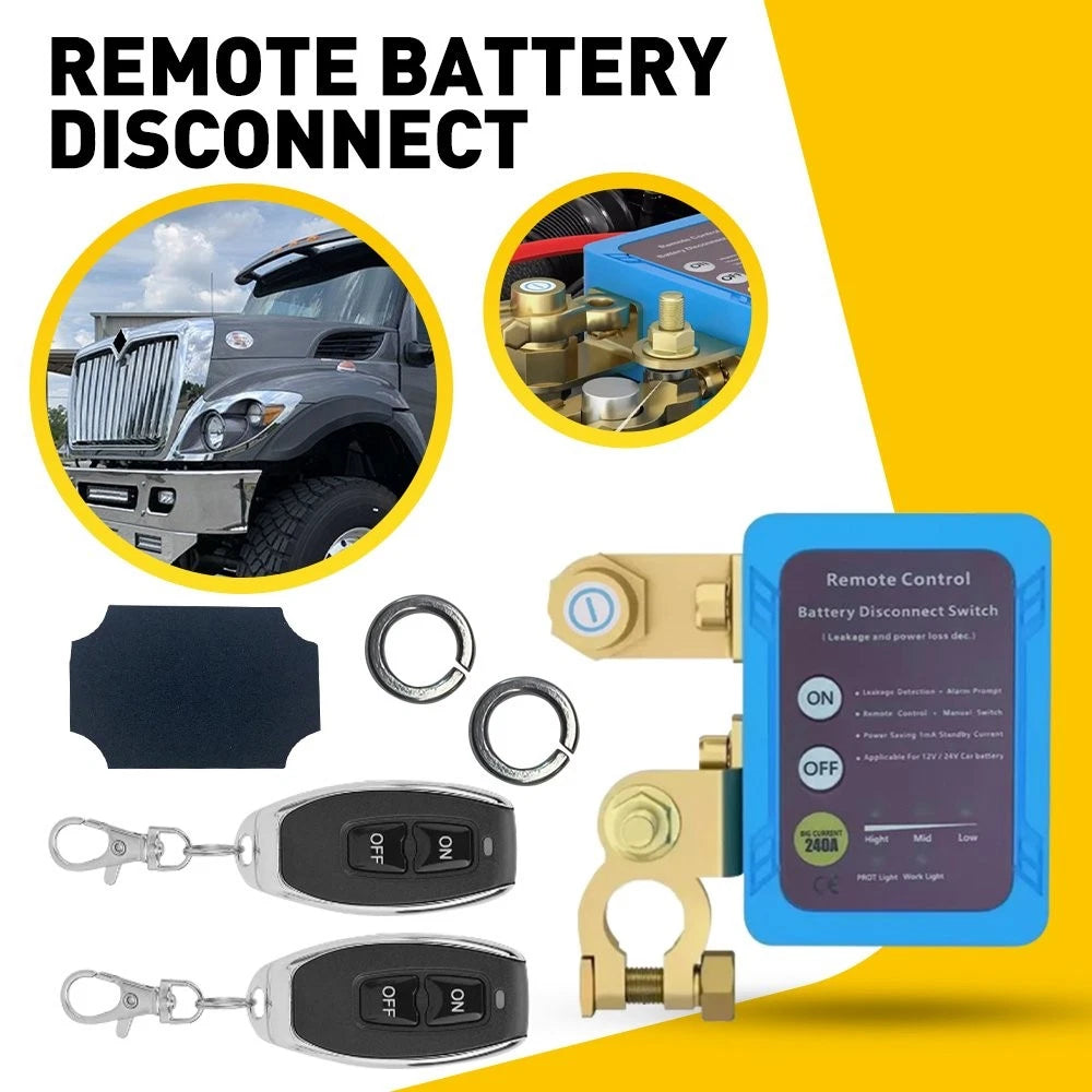 Kill Switch for Car Remote Battery Disconnect 12V 240A (Automatic Shut Off)