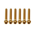 Set of 6 Titanium M8x45mm Torx Head Flange Screws for Motorcycle