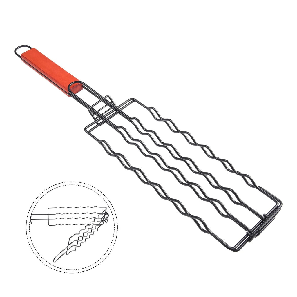 Grill Basket for BBQ Hot Dog Vegetable Meat Cooking Tool
