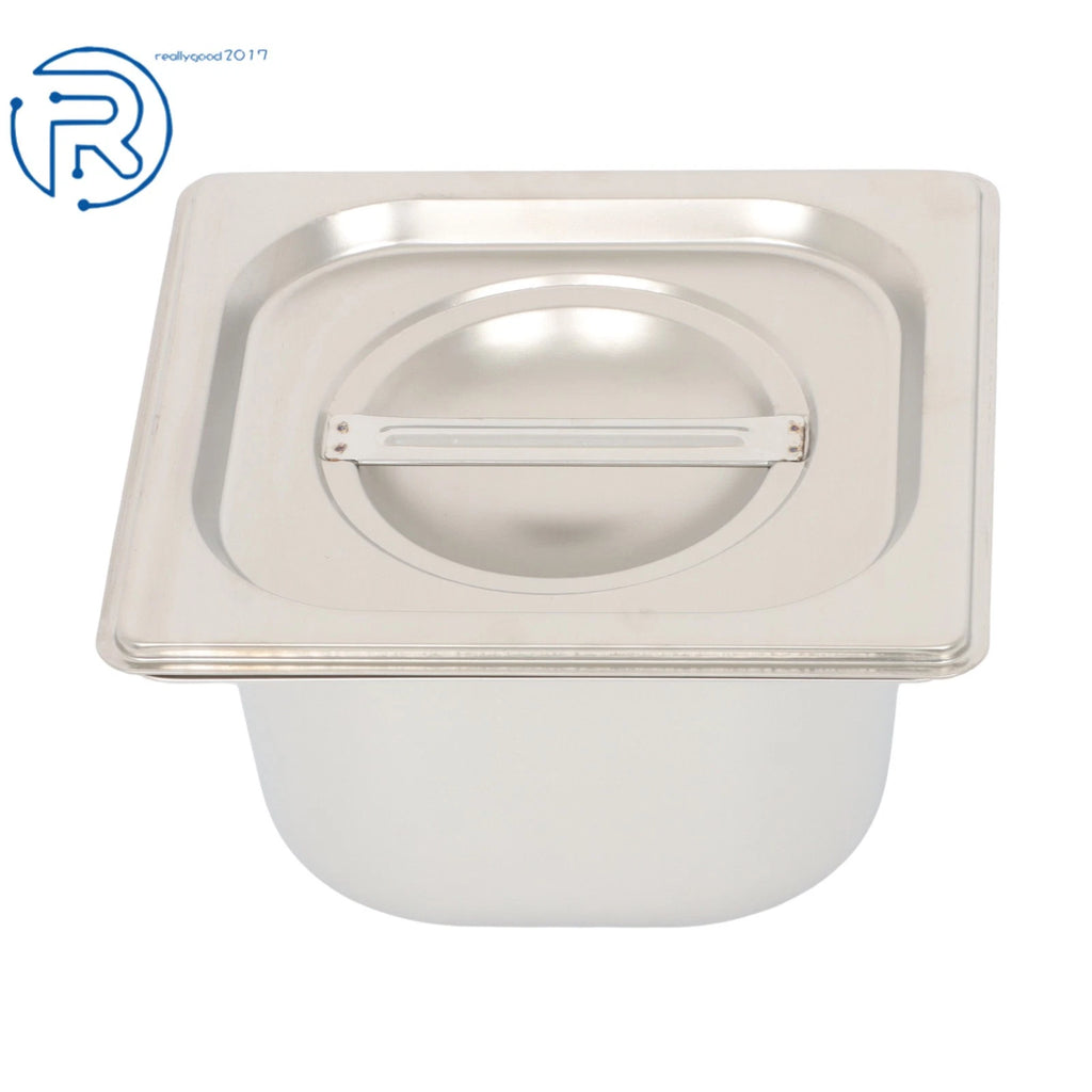 Set of 6 Steam Table Pans for Restaurant Use (1/6 Size, 4 Inch Deep)