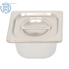 Set of 6 Steam Table Pans for Restaurant Use (1/6 Size, 4 Inch Deep)