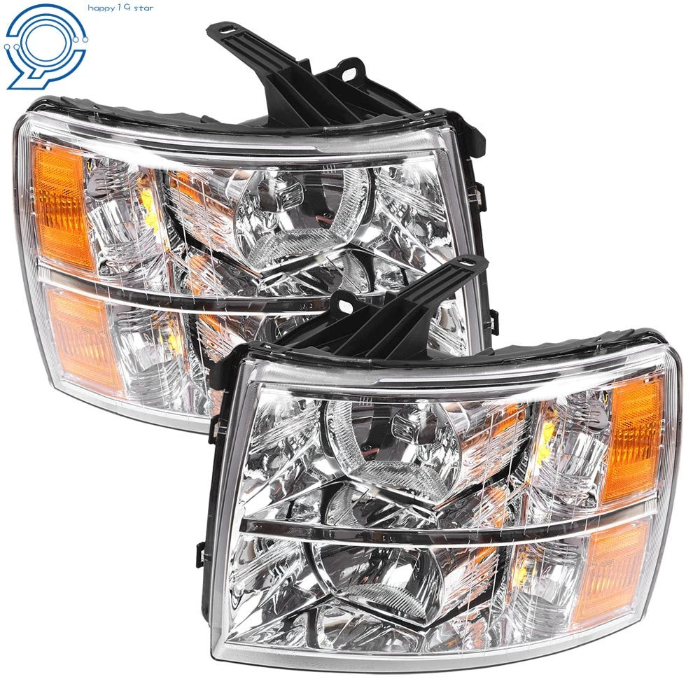 Set of 2 Headlights for Chevy Silverado 1500 2500 HD (2007–2014)