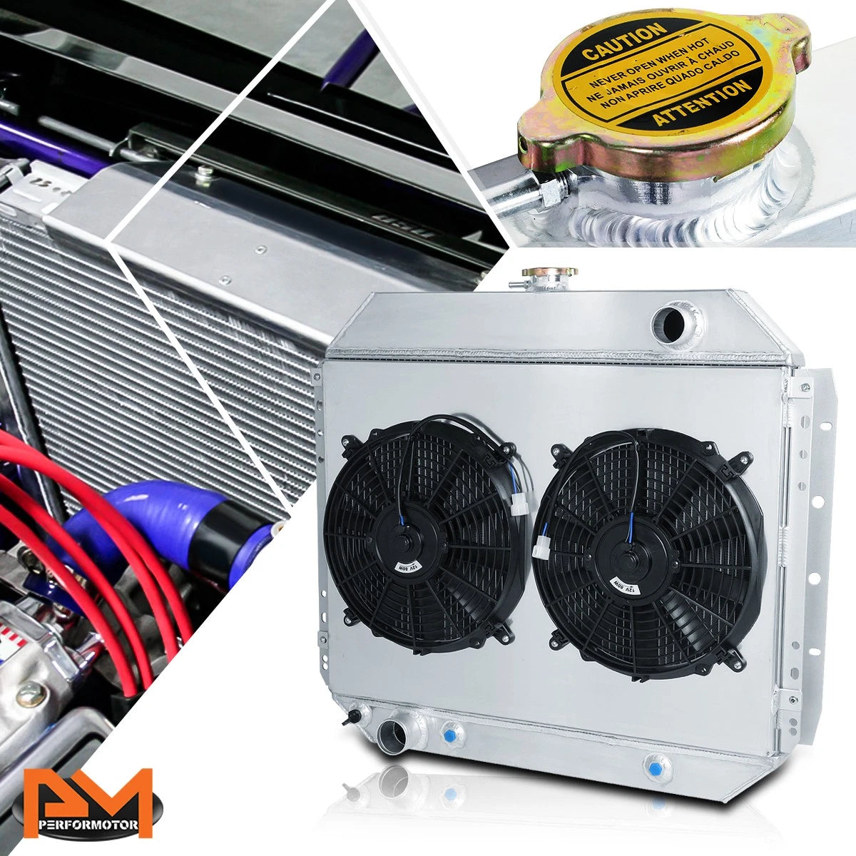 2-Row Aluminum Radiator w/Fan Shroud for Ford F150/F250 (1968–1979)