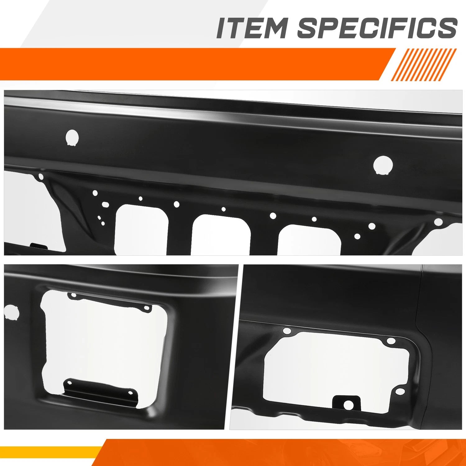 Front Bumper Face Bar for GMC Sierra 1500 (2014–2015) w/ Parking Sensor Holes Black