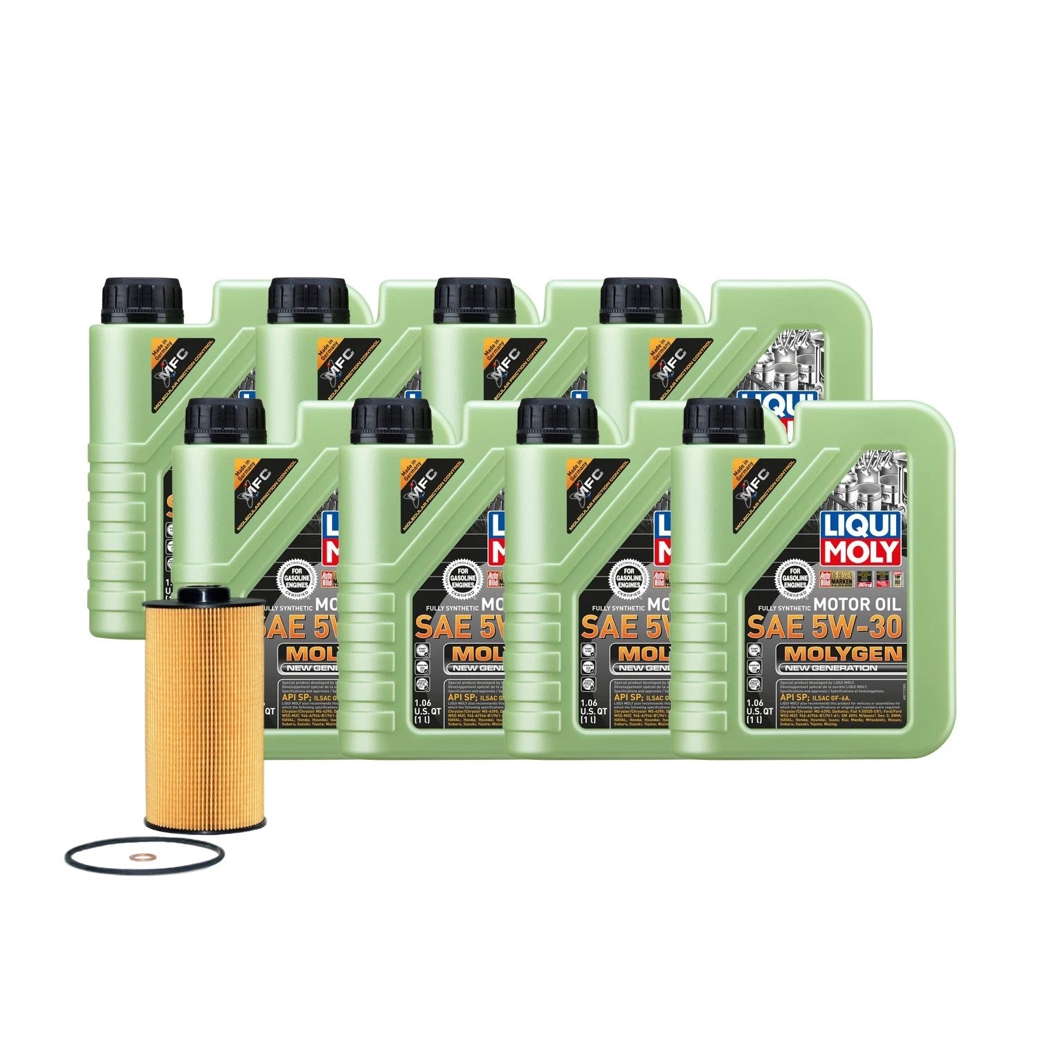Oil Change Kit 5W-30 for BMW 540i (1996–2003) - 8L Liqui Moly Molygen, Wix