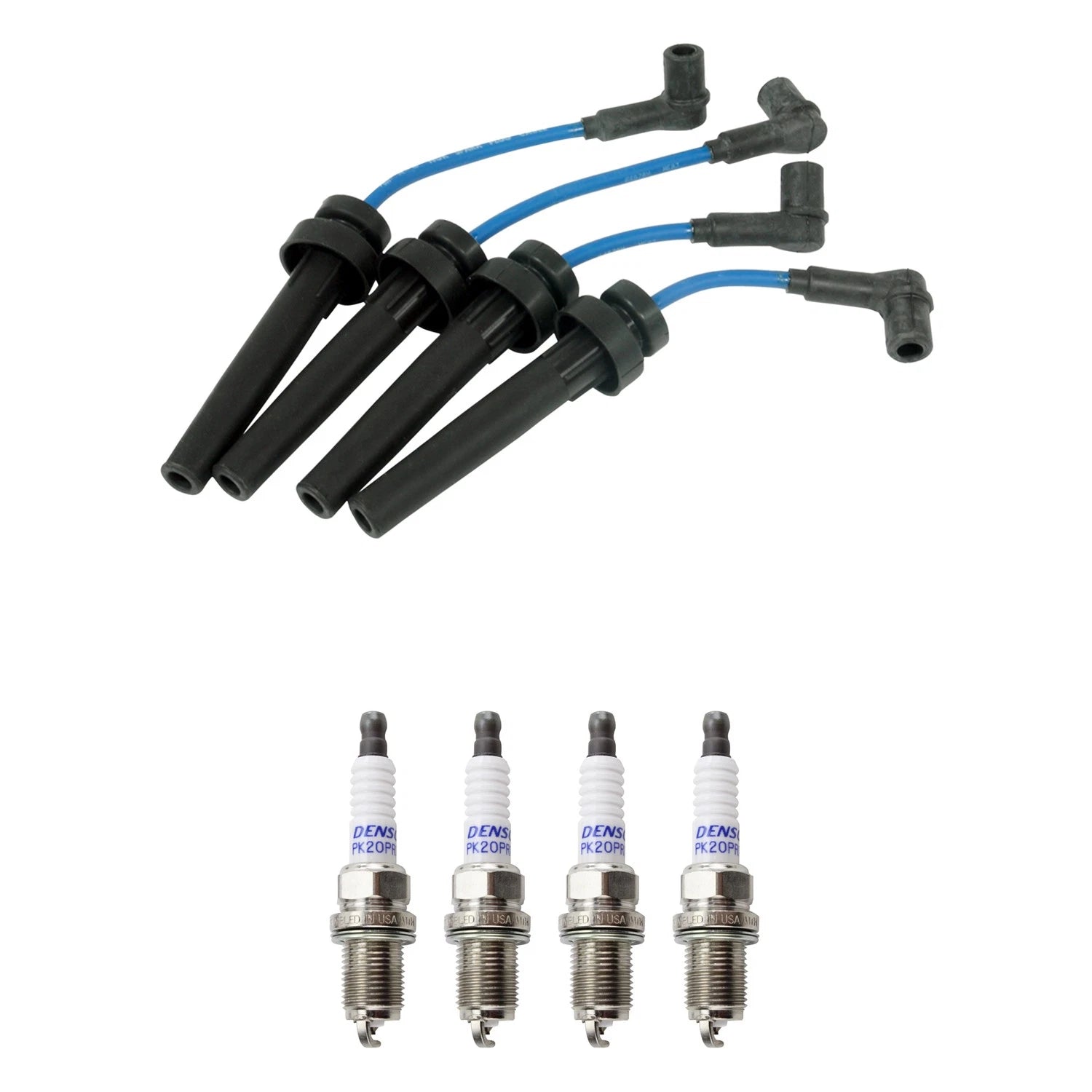 NGK 7mm Wire Set & Denso Platinum Spark Plug Kit for Avenger Eclipse Sebring (L4)
