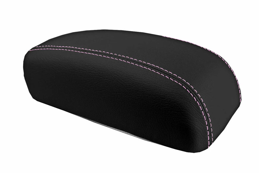 Leather Console Lid Armrest Cover for Hyundai Elantra (2007–2010) Pink Stitch