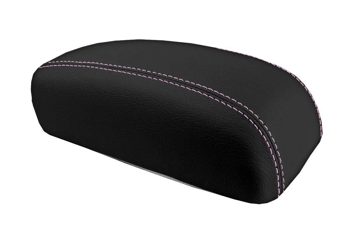 Leather Console Lid Armrest Cover for Hyundai Elantra (2007–2010) Pink Stitch