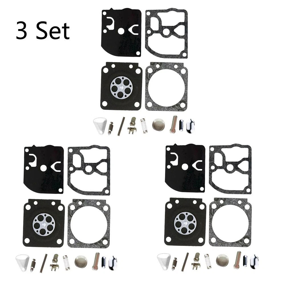 Set of 3 Carburetor Repair Kits for Zama RB-40, FS400, FS450, FS106, FS108, FS120, FS200