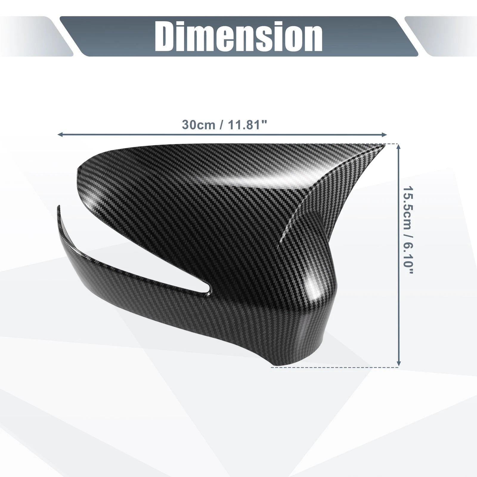 Pair Rearview Mirror Cover Overlay for Honda Civic (2006–2011) Carbon Fiber