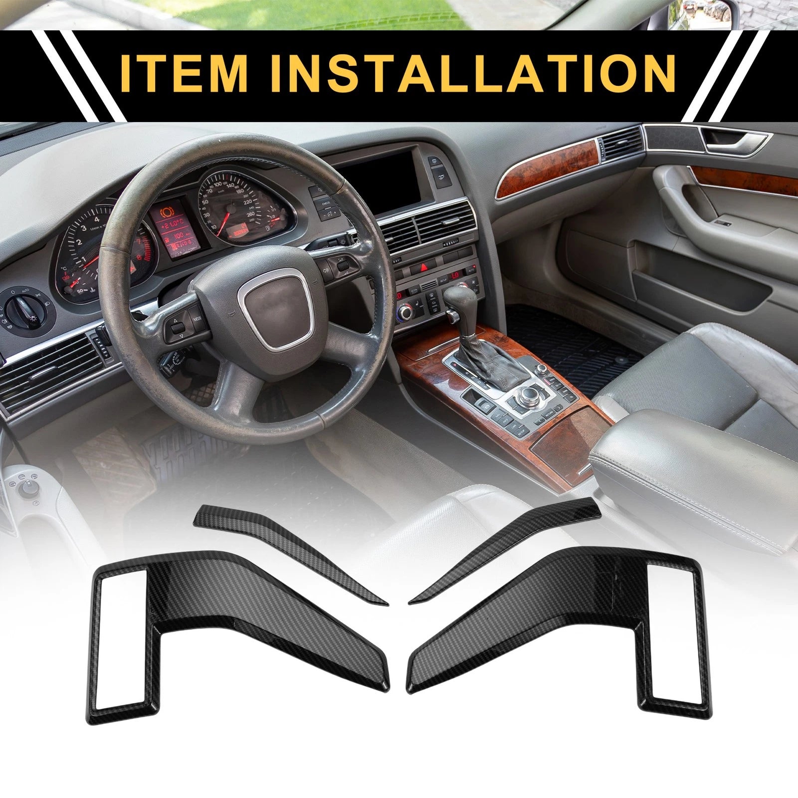 Set of 1 Fender Vent Cover Trim for Ford F-150 (2021–2024) Carbon Fiber