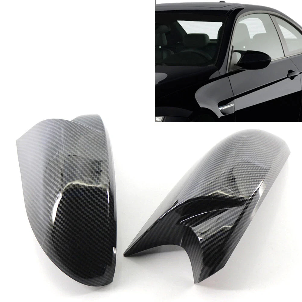Gloss Black Rearview Mirror Cover Caps for BMW E81 E82 E87 E88 E90 E91 E92 (2007-2013)