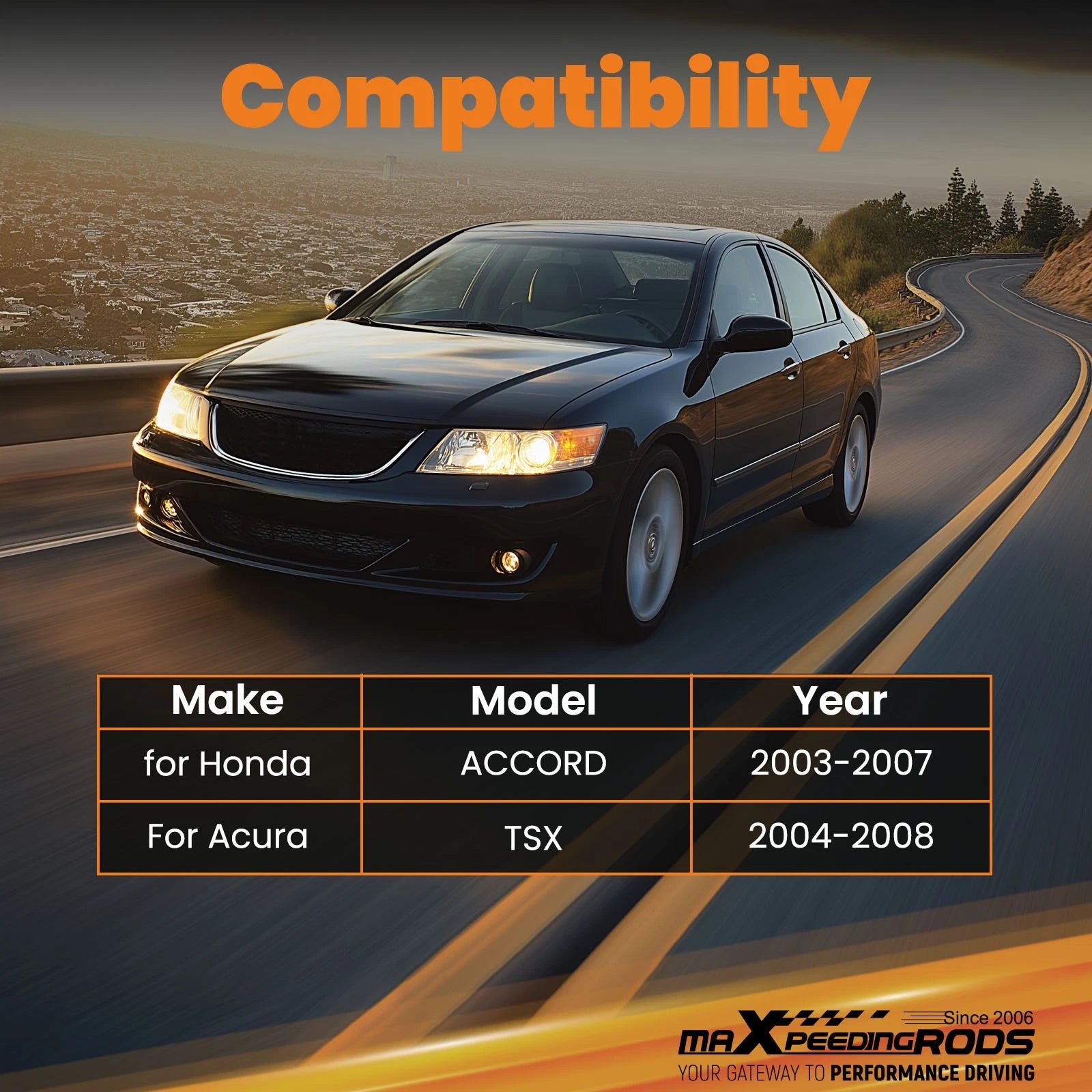 Adjustable Rear Upper Camber Arms for Honda Accord (2003–2007) & Acura TSX (2004–2008)