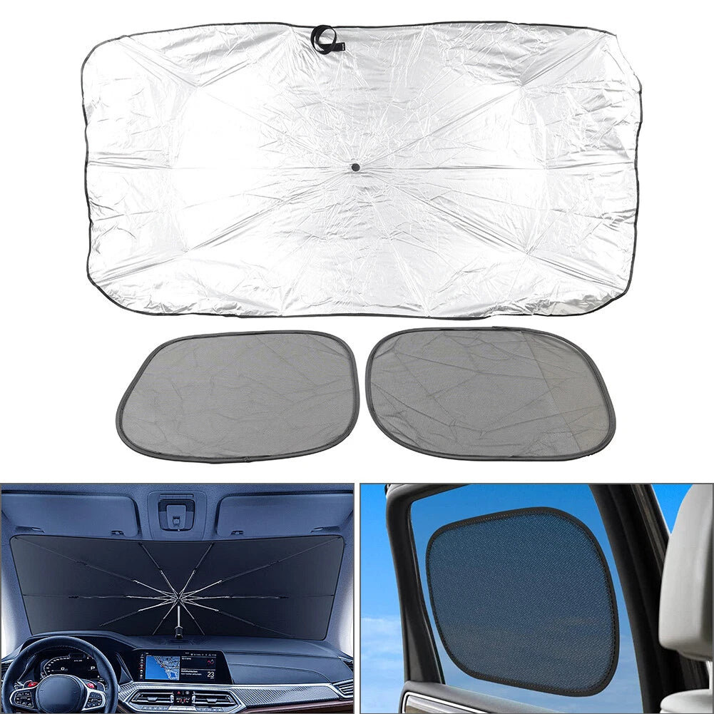 Front Window Sun Shade Visor Cover for Universal Vehicles (Foldable)