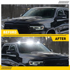 Smoked White LED Cab Roof Marker Lights for Chevy GMC Sierra (2002–2007)