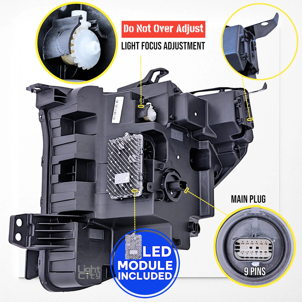 Full LED Headlight for GMC Sierra 1500 AT4/AT4X (2022–2026) BLK/CHR RH