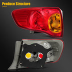 Tail Light Assembly for Toyota Corolla (2009–2010) Left Side Red Housing