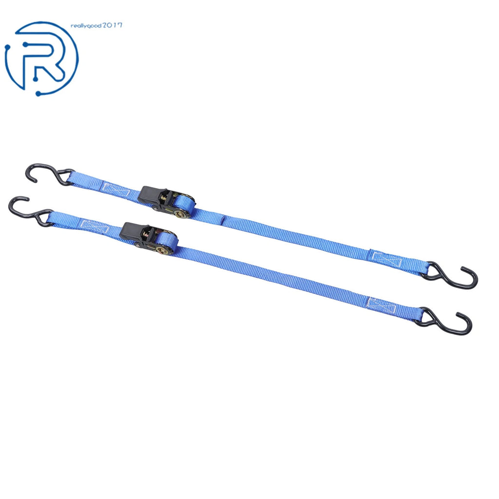 Set of 2 Heavy Duty 1" x 4' Ratchet Straps for Secure Tie Downs