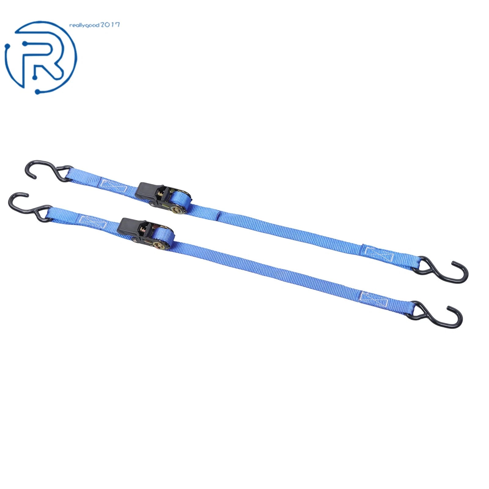 Set of 2 Heavy Duty 1" x 4' Ratchet Straps for Secure Tie Downs