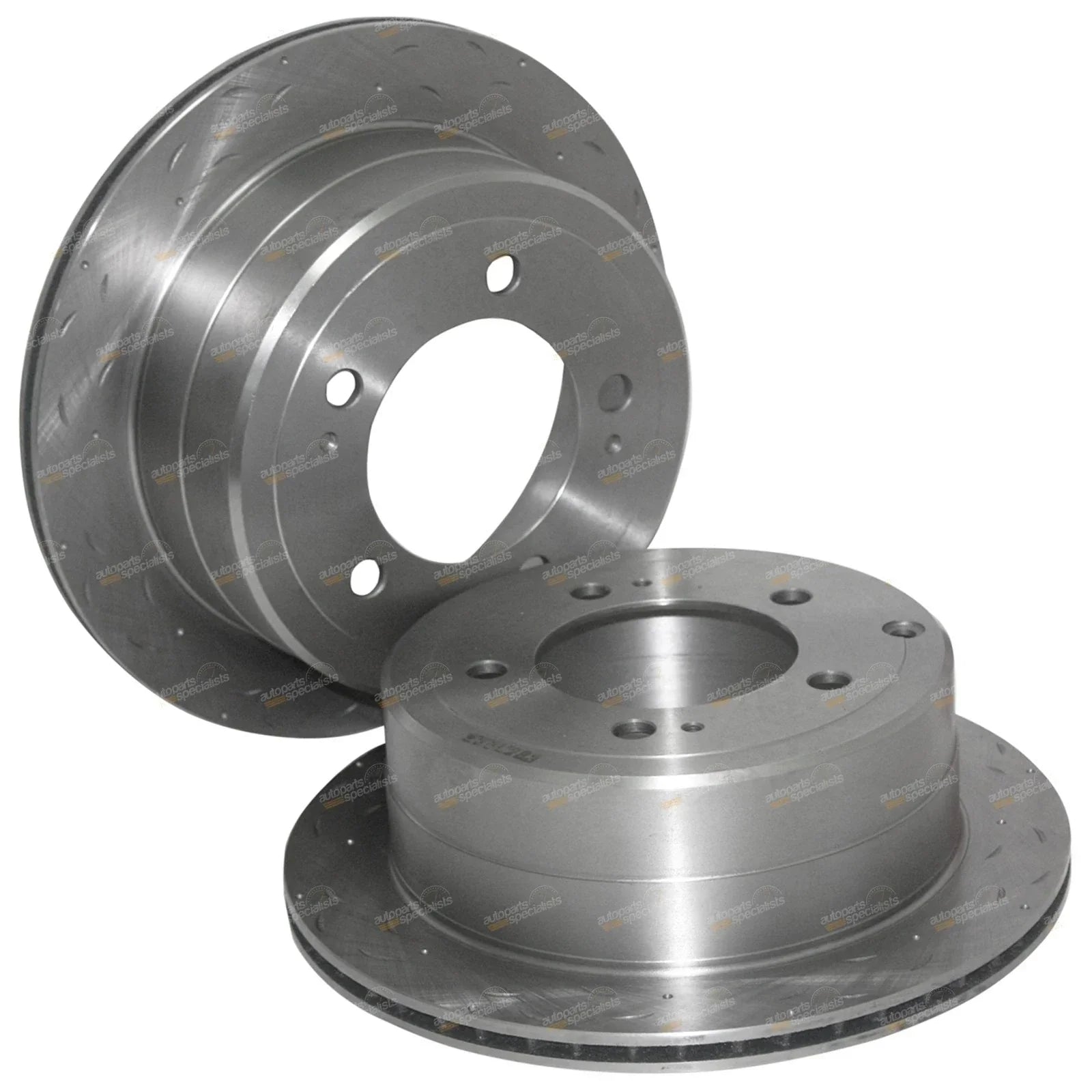 2 x Rear Drilled/Slotted Disc Rotors for Landcruiser FZJ105 HZJ105 (1998–2007)