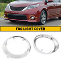 Set of 2 Fog Light Lamp Bezel Chrome Trim Rings for Toyota Sienna (2011–2017)